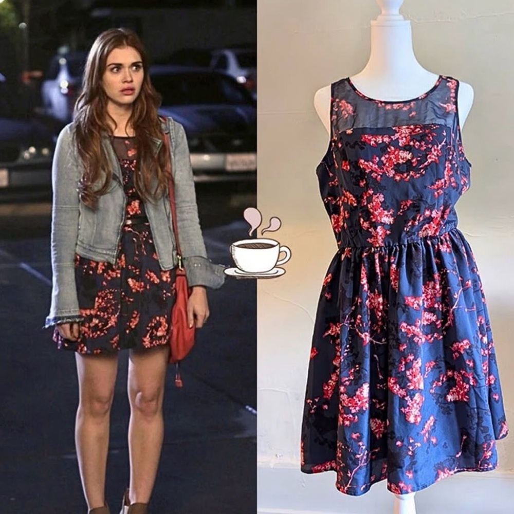 Guess Tasha Sakura Floral Mesh Dress size 12